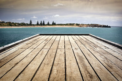 Pier over sea against sky