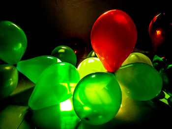 Close-up of multi colored balloons