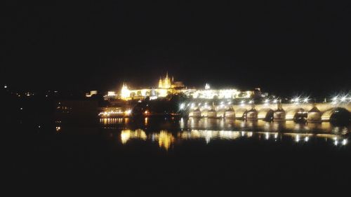 Illuminated city at night