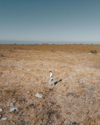 Full length of young man walking on field