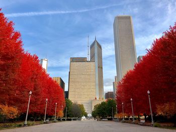 View of city buildings against sky