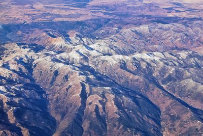 Aerial view of arid landscape