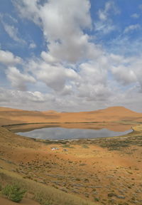 Scenic view of desert against sky