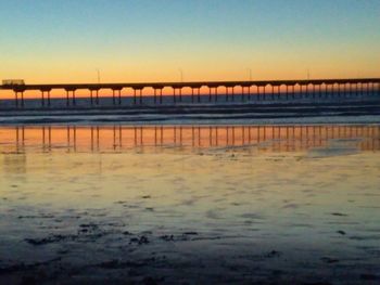 Scenic view of sea against sky at sunset