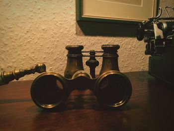 Glasses on table at home