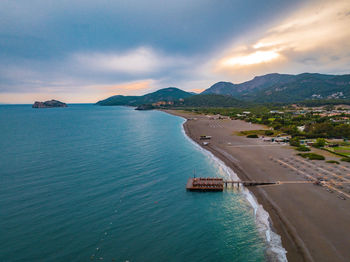 High angle view of sea against sky