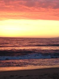 Scenic view of sea at sunset