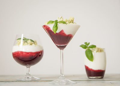 Close-up of dessert on table