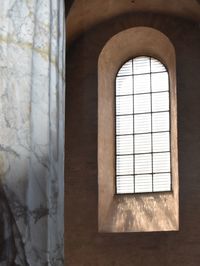 Close-up of window in abandoned building