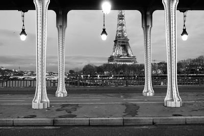 Eiffel tower under bir-hakeim bridge