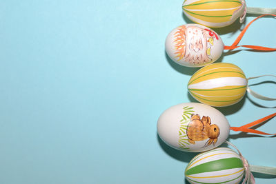 Close-up of easter eggs