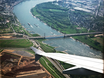 High angle view of bridge over river