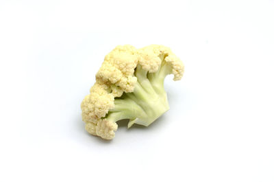 High angle view of bread against white background