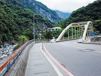 View of bridge against mountain range