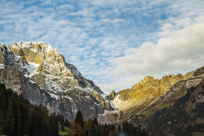 Panoramic view of mountains against sky