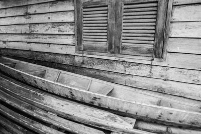 Full frame shot of weathered wooden building