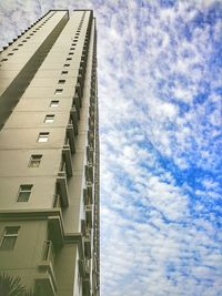 Low angle view of modern building against sky