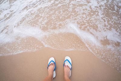 Low section of person on beach