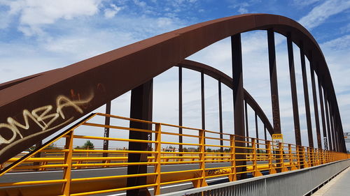 Low angle view of bridge against sky