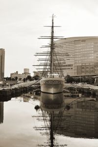 Reflection of buildings in water