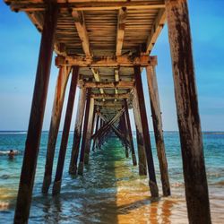 Pier over sea against sky
