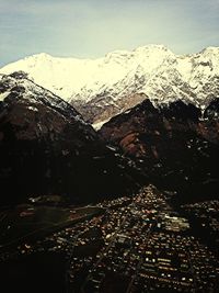 Scenic view of mountains against sky