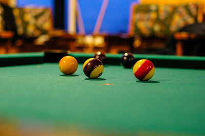 Pool balls on table