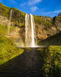 Scenic view of waterfall