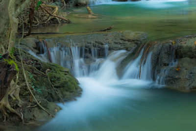 Scenic view of waterfall