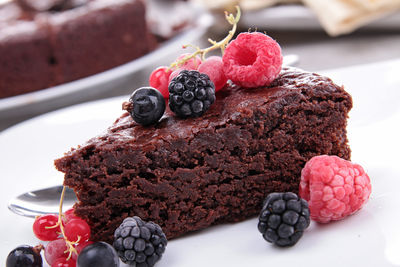 Close-up of dessert in plate