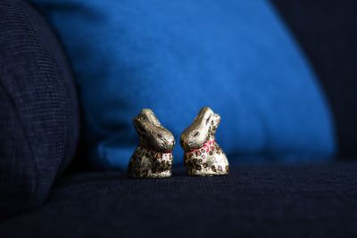 Close-up of rabbit figurines