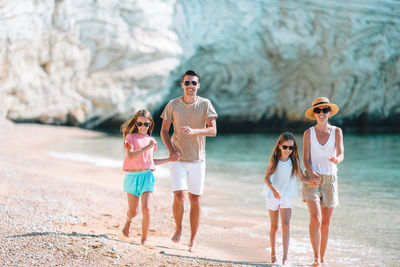 Full length of children on beach