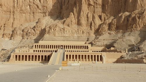 View of old ruins of the temple of hatshepsut