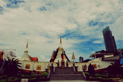 View of temple against cloudy sky