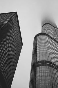 Low angle view of skyscraper against clear sky