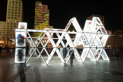 Illuminated city at night