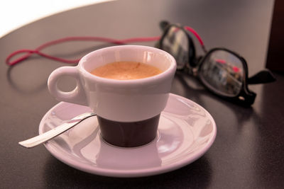 Close-up of coffee on table