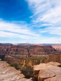 Scenic view of landscape against cloudy sky