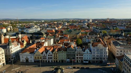 High angle shot of townscape