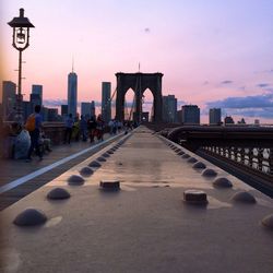 Brooklyn bridge with city in background