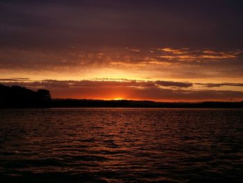 Scenic view of sea at sunset