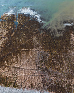 Aerial view of sea during winter