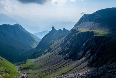 Scenic view of mountains against sky