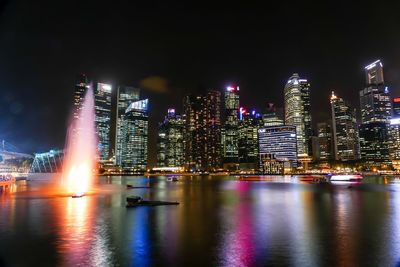 Illuminated city at night