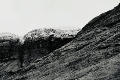 Scenic view of mountains against clear sky