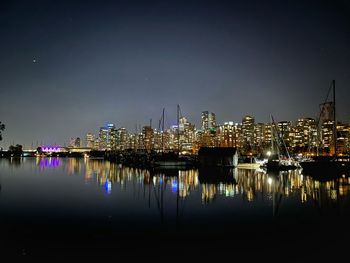 Illuminated city at night, vancouver, canada