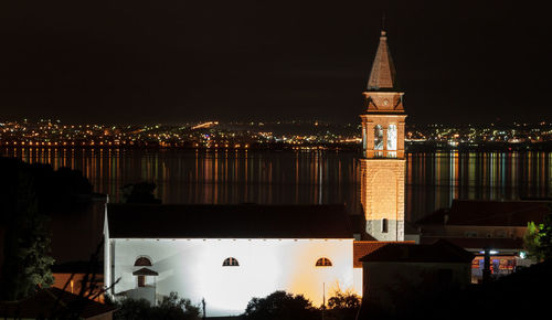 View of illuminated cityscape at night