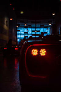 View of illuminated car on road at night
