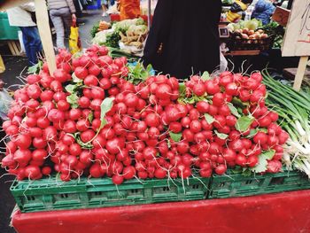 Food for sale at market stall