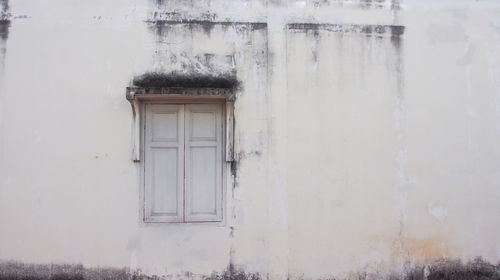 Closed door of building